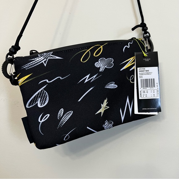 NEW Adidas x Disney Mickey Crossbody Zip Purse Bag Limited Edition Black 9x6”x1” - Picture 16 of 17